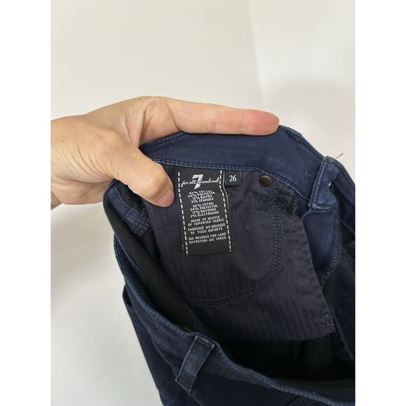 7 For All Mankind The Low Rise Ginger Flared Wide Leg Jean Size 26 Blue Denim - Picture 5 of 10